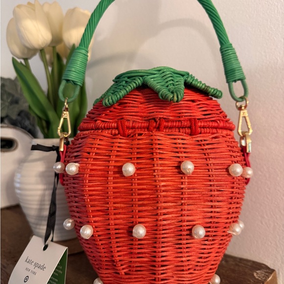 Pearl Embellished Strawberry Basket Bucket Bag kate spade new york x Target Red - Picture 7 of 9